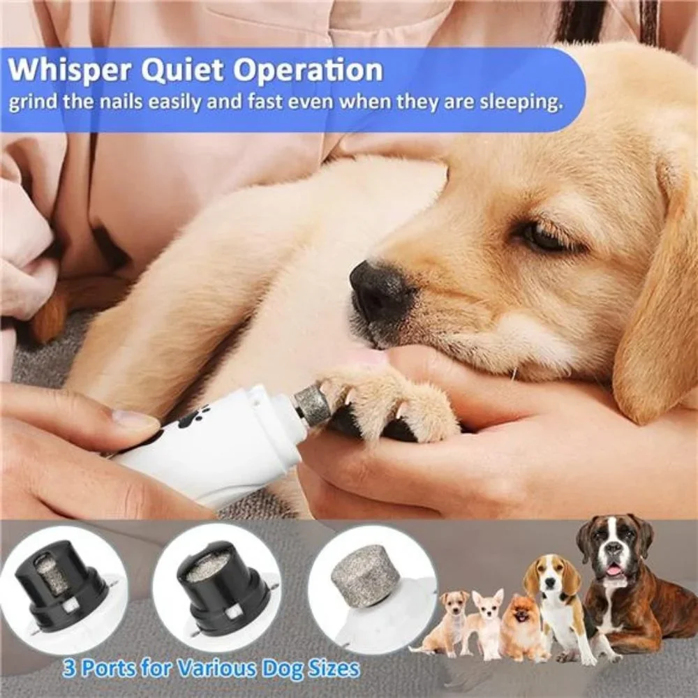 Dog Nail Trimmers and Clippers Kit, Electric Pet Nail Grinder, Rechargeable,